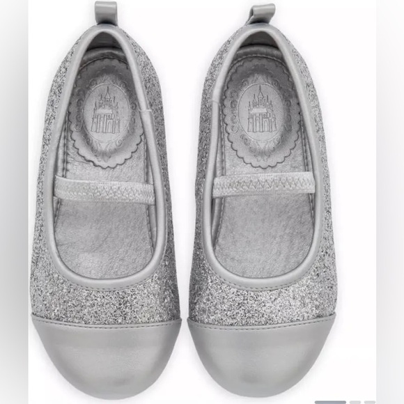 Disney Other - Disney Princess Silver Glitter Flats